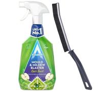 Astonish Mould and Mildew Cleaning Spray 750ml with Crevice Gap Brush. Hard Bristle Cleaning Brush for narrow corners of Home Kitchen and Bathrooms
