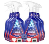 Astonish Multi-Purpose Cleaner with Bleach 750ml x12, Powerful Disinfectant, Stain Remover & Kitchen Bathroom Cleaner, Kills 99.9% Germs, Fresh Scent