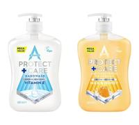 Astōnish Prōtect Cāre - Anti-bacterial Hand Wash - 1× Vitamin E + 1× Milk & Honey Hand Cleanser | 600mL+600mL [BUNDLE]