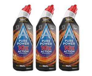 Astonish Pure Power 10X Toilet Gel, Kills 99.9% of Bacteria, Limescale Prevention, 3 X 750ml