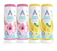 Astonish Shake & Fresh Carpet Freshener 4-Pack - 2 x LEMON SPARKLE & 2 x PINK BLOSSOM - 350g Each - Odour Neutraliser for Carpets, Rugs & Upholstery