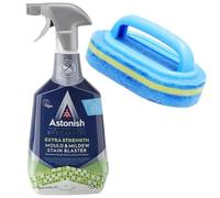 Astonish Specialist Extra Strength Mould & Mildew Stain Blaster Spray for Fast Mould Removal and prevention 750ml. Paired with large scrubbing sponge with handle. For walls, bath, shower, grout, tiles