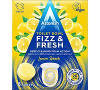 Astonish Toilet Bowl Fizz & Fresh Tablets, Deep Cleaning Foam Action, Removes Limescale Calcium & Rust, Lemon Splash, 8 Tablets