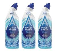 Astonish Toilet Fresh Gel, Kills 99.9% of Bacteria, Limescale Prevention, 3 x 750ml, Ocean