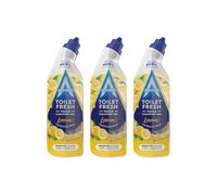 Astonish Toilet Fresh Gel - Removes 99.9% Bacteria - Removes & Prevents Limescale - Long-Lasting Fresh Fragrance - Lemon Scented - Multipack of 3 x 750ml