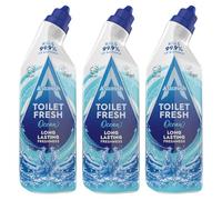 Astonish Toilet Gel Ocean Fresh 750ml X3- Powerful Toilet Bowl Cleaner, Deep Cleansing Gel Formula, Removes Limescale & Stains, Long-Lasting Fresh Scent, Hygienic Bathroom Cleaning Solution