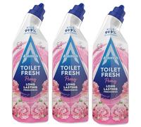 Astonish Toilet Gel Pink Peony 750ml X3 - Powerful Toilet Bowl Cleaner, Removes Limescale & Stains, Long-Lasting Fresh Floral Scent, Deep Cleaning Toilet Gel for Hygiene & Shine, Eco-Friendly Formula