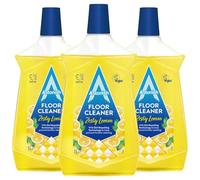 Astonish Zesty Lemon Floor Cleaner Solution with Dirt Repelling Technology Deep Cleans, Shines & Helps Prevent Future Stains Fresh Citrus Lemon Fragrance for Tiles, Vinyl, Laminate Floors 1L pack of 3
