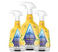 Astonish Zesty Lemon Scented Kitchen Cleaner 3 Pack - All Purpose Cleaning Solution Removes Grease, Grime, & Surface Stains - Cruelty Free Kitchen Grease And Multi Surface Cleaner - 750ml Spray Bottle