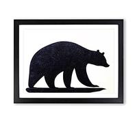 Astonishing Bear WHT Framed Wall Art Print A2 Black