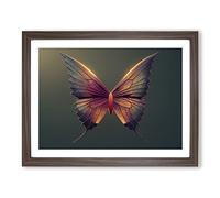 Astonishing Butterfly Framed Print | A4 Walnut Framed Wall Art | Ready to Hang | Modern Animal Picture | Living Room Bedroom Lounge Office
