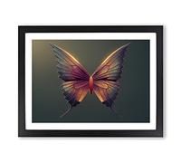Astonishing Butterfly Framed Wall Art Print A2 Black