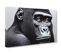 Astonishing Gorilla Canvas Print | Gallery Wrapped 30mm Frame Wall Art | 30x20 inches | Ready to Hang | Contemporary Animals Picture | Living Room Bedroom Lounge Office