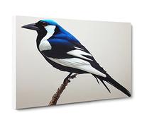 Astonishing Magpie Bird Canvas Print | Gallery Wrapped 30mm Frame Wall Art | 30x20 inches | Ready to Hang | Contemporary Animals Picture | Living Room Bedroom Lounge Office