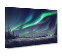 Astonishing Northern Lights Canvas Print | Gallery Wrapped 30mm Frame Wall Art | 30x20 inches | Ready to Hang | Contemporary Picture | Living Room Bedroom Lounge Office