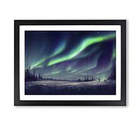 Astonishing Northern Lights Framed Wall Art Print A2 Black