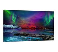 Astonishing Northern Lights Landscape Picture Print On Framed Canvas Wall Art 24’’ x 16" inch(60x 40 cm) -38mm Depth