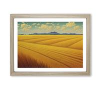 Astonishing Wheat Field Framed Print | A4 Oak Framed Wall Art | Ready to Hang | Modern Nature Picture | Living Room Bedroom Lounge Office