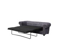 Astor Chesterfield Style Sofa Bed 2 Seater Grey Faux Leather