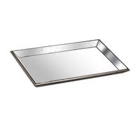Astor Distressed Large Mirrored Tray With Wooden Detailing