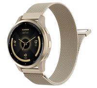 Astorgos 18mm Metal Watch Band Compatible with Garmin Venu 4 41mm/3S/2S; Forerunner 265S/255S; Vivoactive 4S/Vivomove 3S, Mesh Stainless Steel Replacement Strap Magnetic Clasp Wristband,Champagne Gold