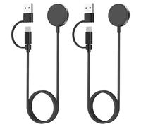 Astorgos 2-in-1 Charger for Samsung Watch, USB-C/USB-A Magnetic Wireless Charging Cable for Samsung Galaxy Watch 8/7/6/5/4/3/Active Series, 3.3FT/1M Fast Charger Cord with Safety Protection, 2 Pack