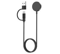 Astorgos 2-in-1 Watch Charger compatiable with Galaxy Watch 8/8 Classic/7/Ultra/6/5/5 Pro/4/3/Active2/FE, Magnetic Charging Dock with 3.3FT Nylon Braided Cable, USB-C & USB-A Adapter,1 Pack