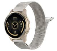 Astorgos 20mm Metal Watch Band Compatible with Garmin vivoactive 6/5/3, Forerunner 570 42mm/55/245/645, Garmin Venu, Mesh Stainless Steel Replacement Strap Magnetic Clasp Wristband for Men Women,Start