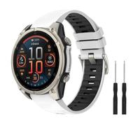 Astorgos 22 mm QuickFit Sports Band for Garmin Fenix 8/E 47 mm/Fenix 7/7 Pro/Fenix 6/6 Pro/Fenix 5/5 Plus/Forerunner 935 945 955 965, Breathable Replacement Strap, Titanium Button/White