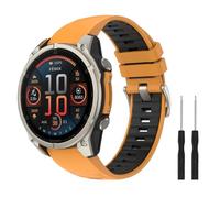 Astorgos 22 mm QuickFit Sports Band for Garmin Fenix 8/E 47 mm/Fenix 7/7 Pro/Fenix 6/6 Pro/Fenix 5/5 Plus/Forerunner 935 945 955 965, Breathable Replacement Strap, TitaniumButtonOrange/Black