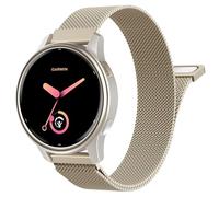 Astorgos 22mm Metal Watch Band Compatible with Garmin Vivoactive 4/Venu 4 45mm/3/2, Forerunner 970/255/570 47 mm, Fenix 8 47mm, Mesh Stainless Steel Replacement Strap Magnetic Clasp Wristband,ChgnGold
