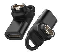 Astorgos 2Pack USB C Watch Charger Cable Adapter, 90° Type C Charging Cable Connector for Fenix 8 7 6 5 E,Forerunner 970 570 965 265 165 55,Instinct 3 2 1,Vivoactive 6 5,Venu 4 3 2, Black+Black