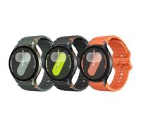 Astorgos 3 Pack Sport Straps Compatible with Samsung Galaxy Watch 7 FE 6 5 4 Strap 40mm 44mm, No Gap Soft Silicone Band for Galaxy Watch 6 4 Classic 43mm 47mm/5 Pro 45mm Men Women, Blk/AG/Org