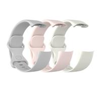 Astorgos 3 Pack Straps Compatible with Fitbit Charge 6/Fitbit Charge 5 for Women Men, Soft TPE Watch Strap Replacement Band, Sand Pink/Moon Whtte/White