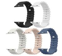 Astorgos 5 Pack Ocean Band Compatible with Apple Watch Ultra 3/2/1 Strap 49mm 46mm 45mm 44mm,Soft Silicone Replacement Strap for iWatch SE3/SE2/SE Series 11 10 9 8 7 6 5 4 3 2 1 for Women Men,ColorA