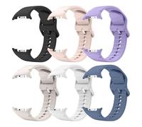 Astorgos 6 Pack Sport Straps Compatible with Samsung Galaxy Watch 8 Strap 40mm 44mm/Galaxy Watch 8 Classic 46mm, No Gap Soft Silicone Band for Men Women, S/M, BLK+PK+STL+PL+B+WH