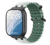 Astorgos Bicolor Ocean Band Compatible with Apple Watch Ultra 3/2/1 49mm,S11/S10 46mm,9/8/7 45mm,SE3/SE2/SE/6/5/4 44mm,3/2/1 42mm, Metal Connector Extra Long Breathable Sport Strap,Black+Trslt Green
