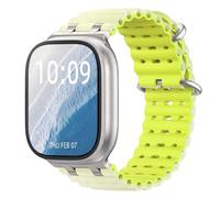Astorgos Bicolor Ocean Band Compatible with Apple Watch Ultra 3/2/1 49mm,S11/S10 46mm,9/8/7 45mm,SE3/SE2/SE/6/5/4 44mm,3/2/1 42mm, Metal Connector Extra Long Breathable Sport Strap,Silver+TtLe Green