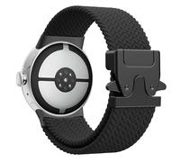 Astorgos Braided Band Compatible with Google Pixel Watch 3/4 45mm Bands, Elastic Nylon Breathable Sport Straps with Upgraded Parachute Buckle for Men Women, Black