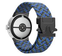 Astorgos Braided Band Compatible with Google Pixel Watch 3/4 45mm Bands, Elastic Nylon Breathable Sport Straps with Upgraded Parachute Buckle for Men Women, Camouflage Blue