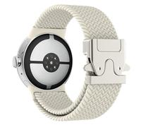 Astorgos Braided Strap Compatible with Google Pixel Watch 3/4 45mm Bands, Elastic Nylon Breathable Sport Straps with Upgraded Parachute Buckle for Men Women, Starlight