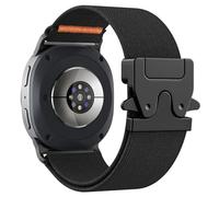 Astorgos Elastic Band for Samsung Galaxy Watch 8 Band 40mm 44mm/Galaxy Watch 8 Classic 46mm, Stretchy Nylon Fabric Strap Parachute Buckle Sport Wristband for Women Men, Black(Orange Line)