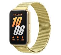 Astorgos Metal Strap Compatible with Samsung Galaxy Fit 3, Stainless Steel Mesh Loop Adjustable Magnetic Clasp Watch Band Replacement Wristband for Women Men, Gold