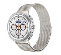 Astorgos Metal Watch Band Compatible with Samsung Galaxy Watch 8 40mm 44mm/Galaxy 8 Classic 46mm, Mesh Stainless Steel Replacement Strap Magnetic Clasp Wristband, Starlight