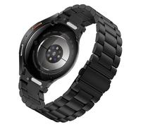 Astorgos No Gap Metal Strap Compatible with Samsung Galaxy Watch 7/6/5/4/FE 44mm 40mm/Watch 6/4 Classic 47mm 43mm 46mm 42mm/5 Pro 45mm, 20mm One Click Stainless Steel Band for Men Women, Black