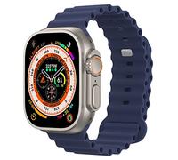 Astorgos Ocean Band Compatible with Apple Watch Ultra 2 Strap 49mm 46mm 45mm 44mm 42mm, Soft Silicone Replacement Sport Strap for iWatch SE Series 10 9 8 7 6 5 4 3 2 1 for Women Men,Midnight Blue