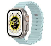 Astorgos Ocean Band Compatible with Apple Watch Ultra 3/2/1 Strap 49mm 46mm 45mm 44mm 42mm, Soft Silicone Replacement Strap for iWatch SE3/SE2/SE Series 11 10 9 8 7 6 5 4 3 2 1 for Women Men, Ice Blue