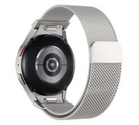 Astorgos One Click Magnetic Straps Compatible with Samsung Galaxy Watch 7 FE 6 5 4 40mm 44mm/6 Classic 43mm 47mm/5 Pro 45mm/4 Classic 42mm 46mm, No Gap Mesh Metal Stainless Steel Band, Starlight