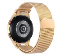 Astorgos One Click Magnetic Straps Compatible with Samsung Galaxy Watch 7 FE 6 5 4 40mm 44mm/6 Classic 43mm 47mm/5 Pro 45mm/4 Classic 42mm 46mm, No Gap Mesh Metal Stainless Steel Band, Rose Gold