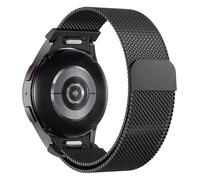 Astorgos One Click Magnetic Straps Compatible with Samsung Galaxy Watch 7 FE 6 5 4 40mm 44mm/6 Classic 43mm 47mm/5 Pro 45mm/4 Classic 42mm 46mm, No Gap Mesh Metal Stainless Steel Band, Black